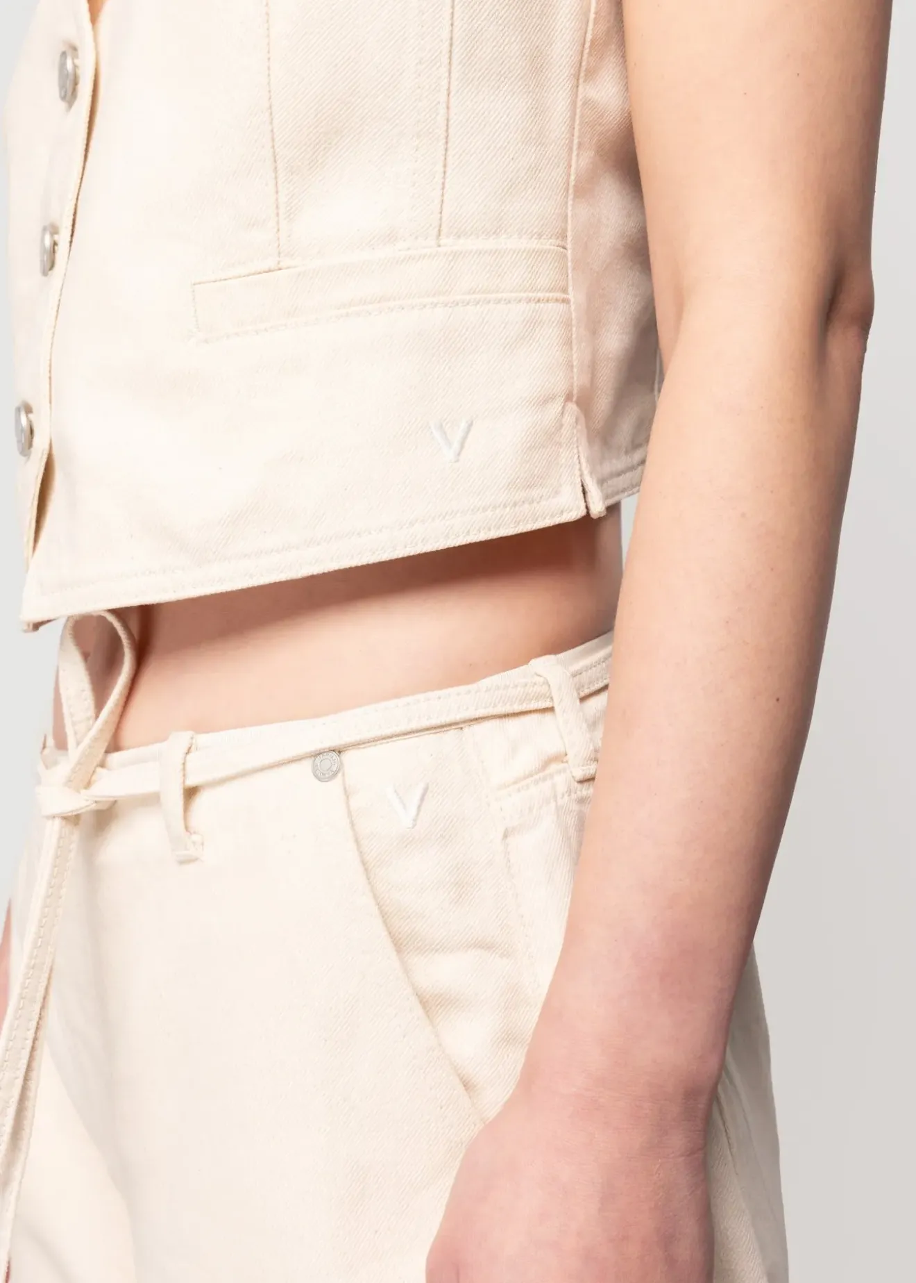 Vanilia Denim Gilet Ecru Outlet