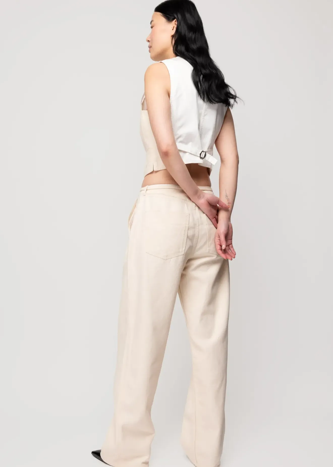 Vanilia Denim Gilet Ecru Outlet
