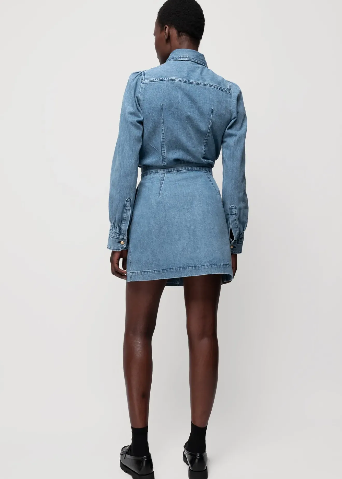 Vanilia Denim Mini Wikkelrok Denim Blue Best