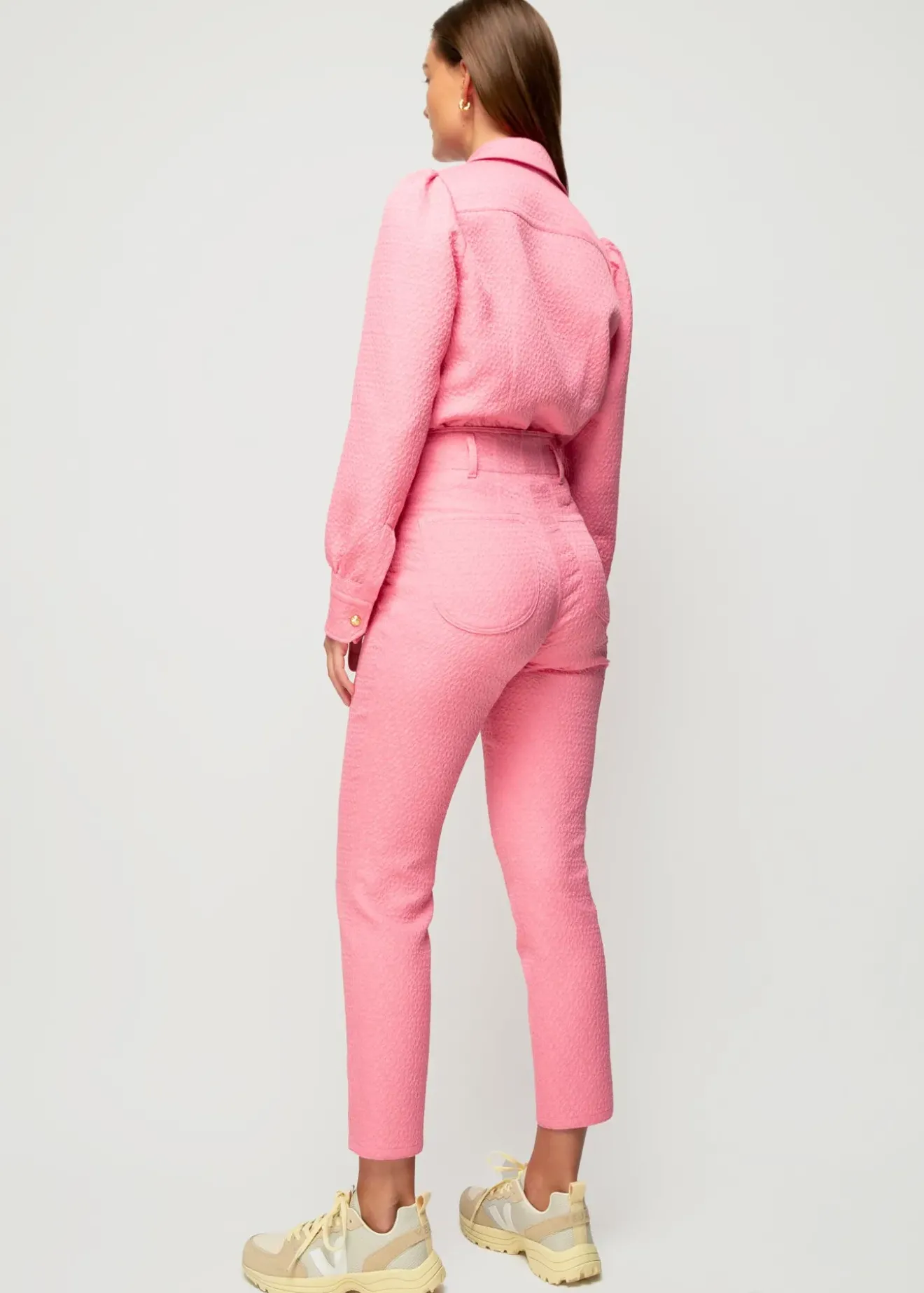 Vanilia Jacquard Geweven Broek Chateau Rose Online