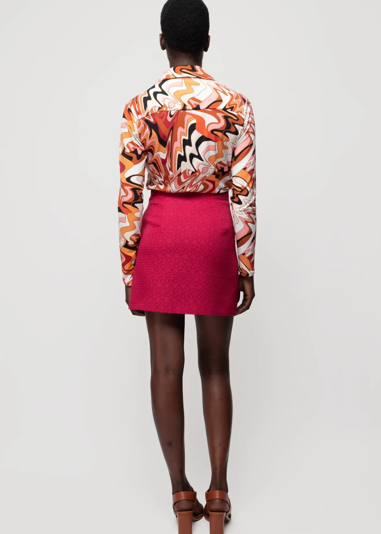 Vanilia Jacquard Wikkelrok Sangria Outlet