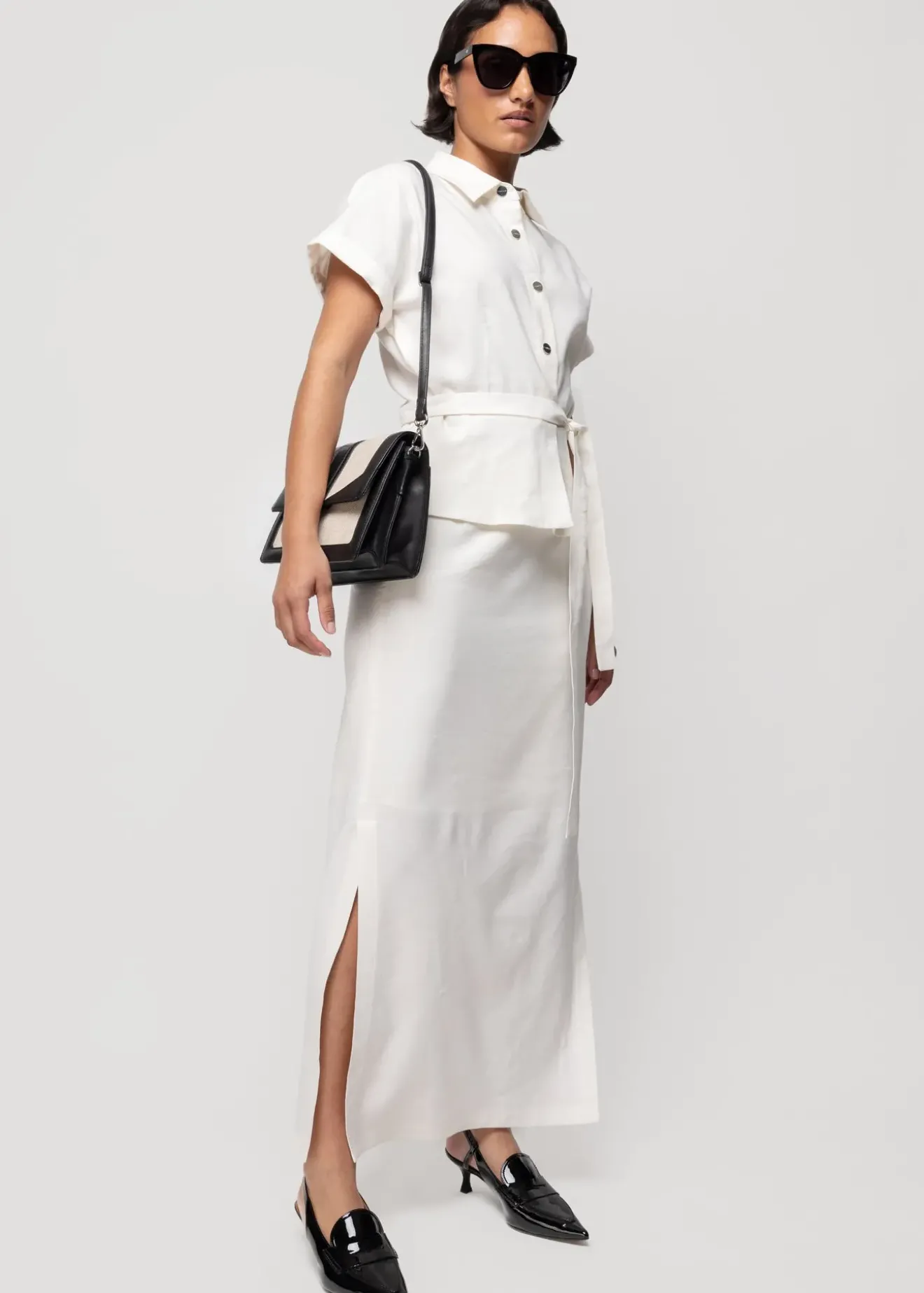 Vanilia Linnen Blouse Met Korte Mouw Ecru Outlet