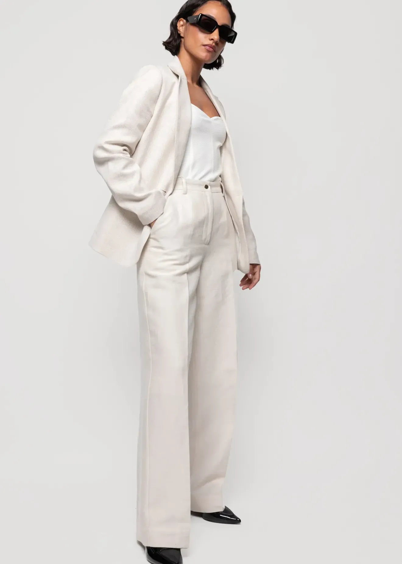 Vanilia Linnen Colbert Natural Linnen Fashion