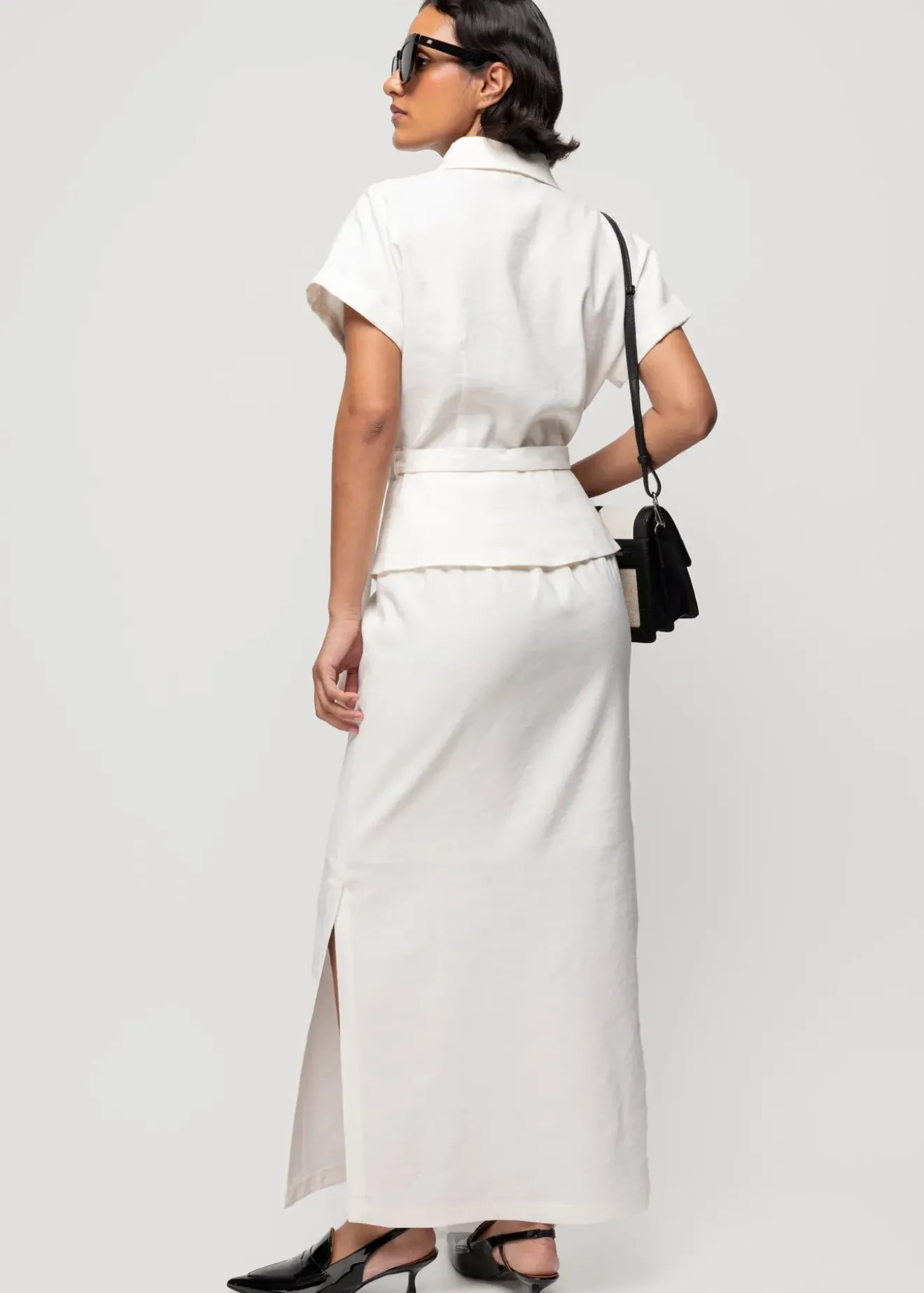 Vanilia Linnen Maxi Rok Ecru Online