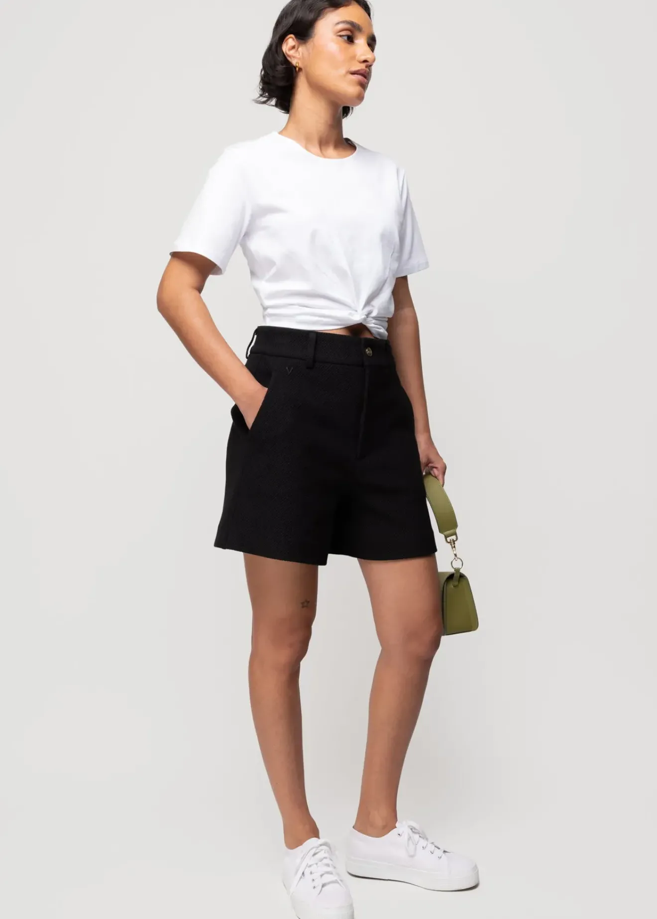 Vanilia Struc Short Zwart Outlet