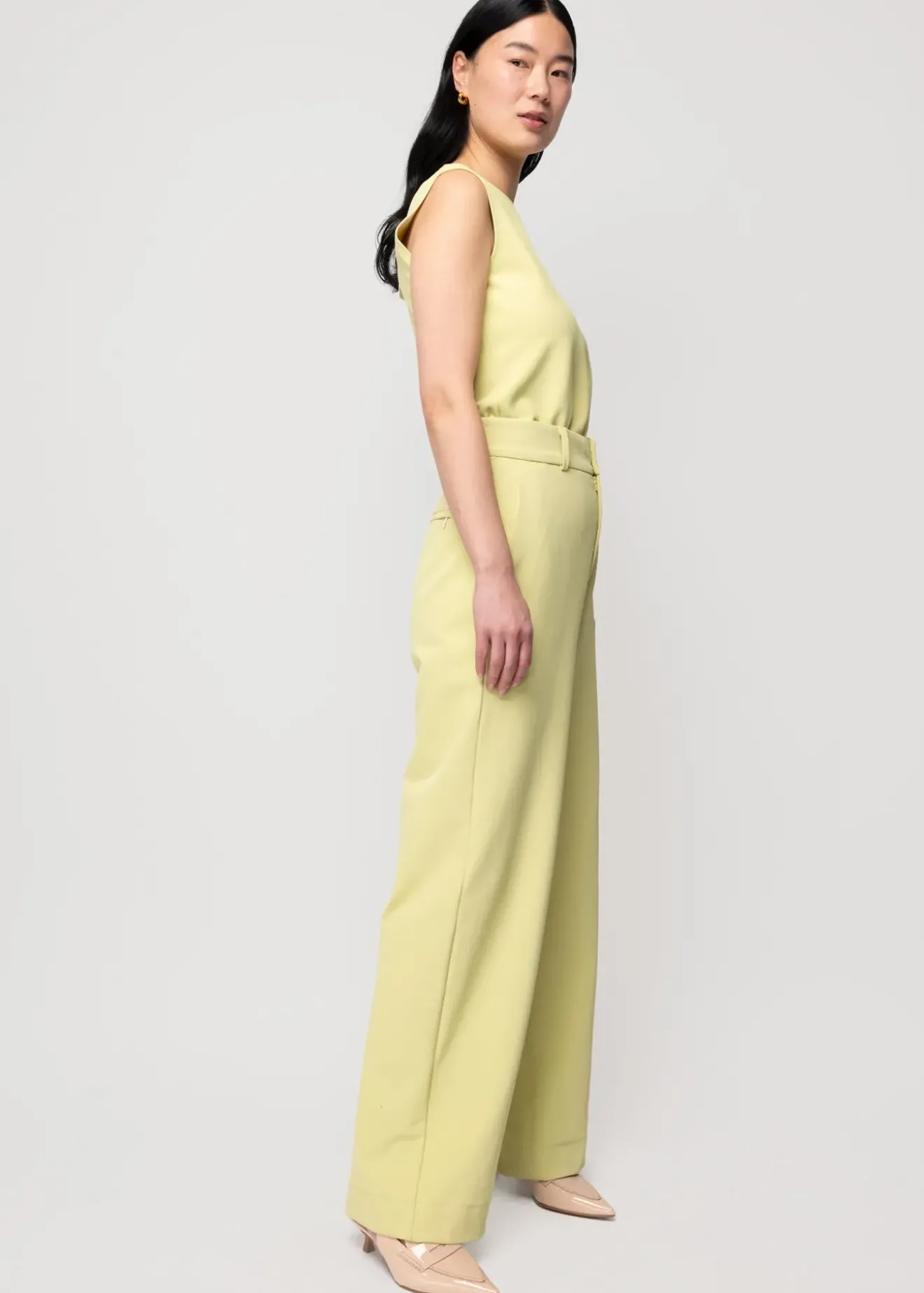 Vanilia Tailored Twill Broek Linde Fashion