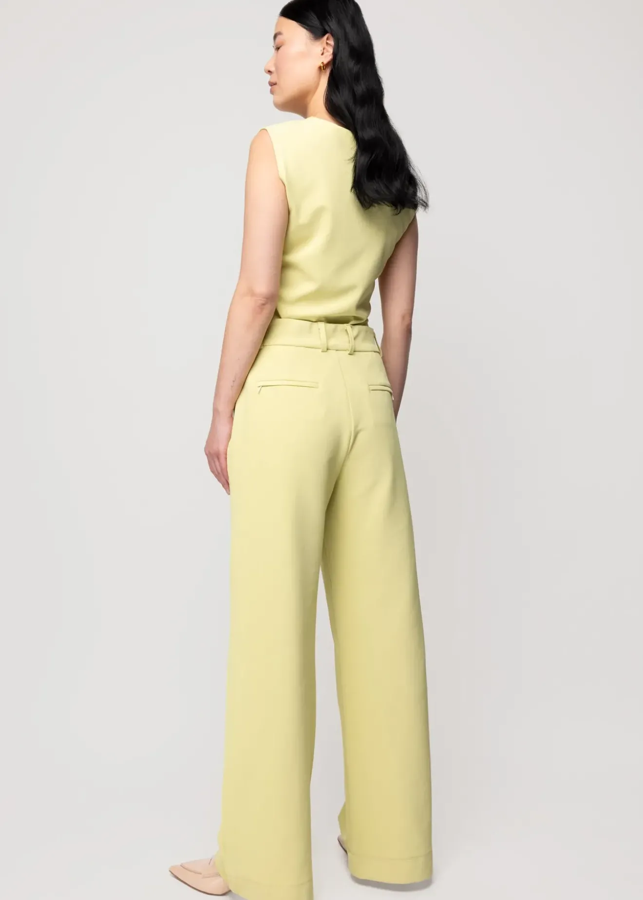 Vanilia Tailored Twill Broek Linde Fashion