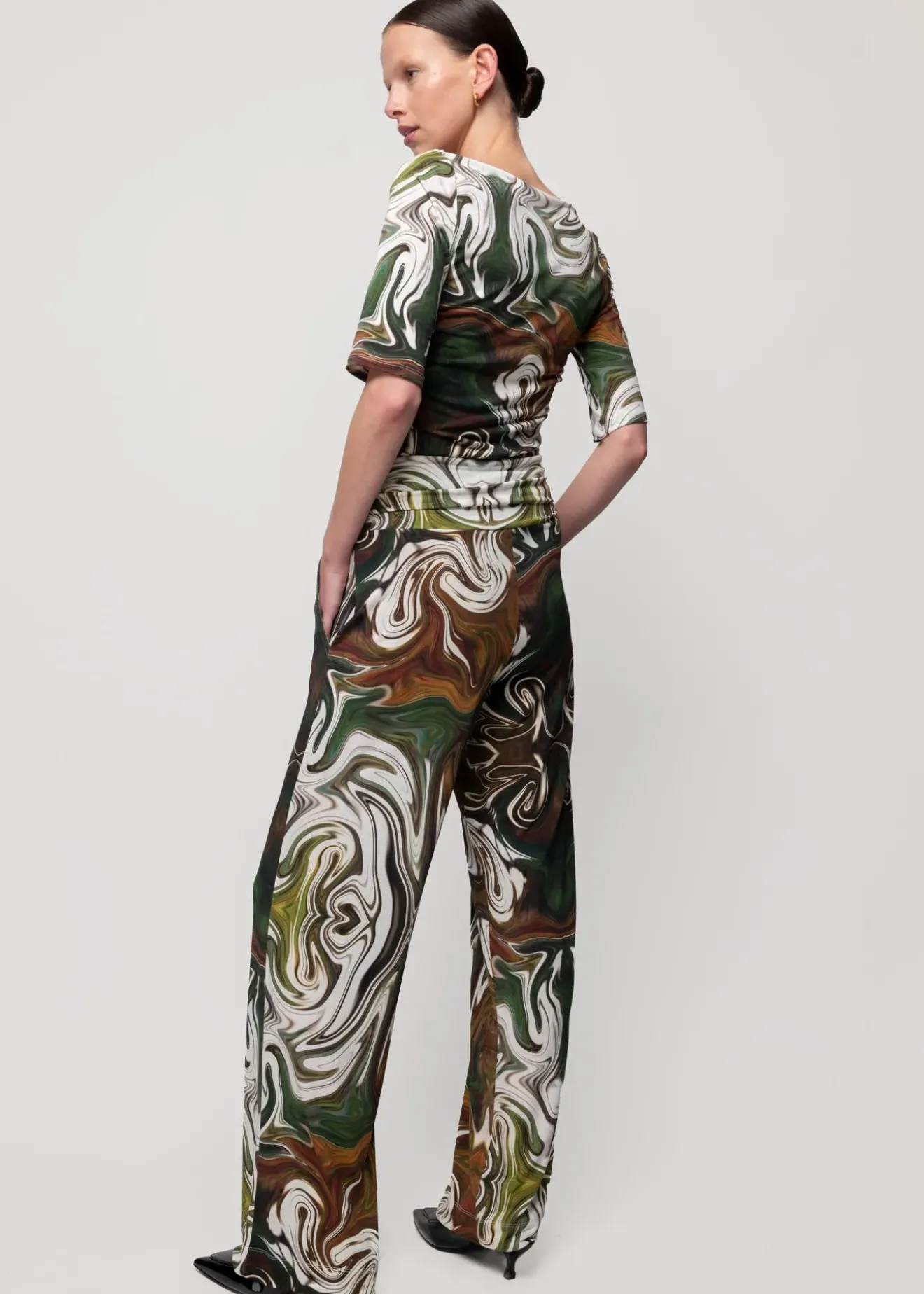 Vanilia Tricot Swirl Broek Breen/Olive/Linde Outlet