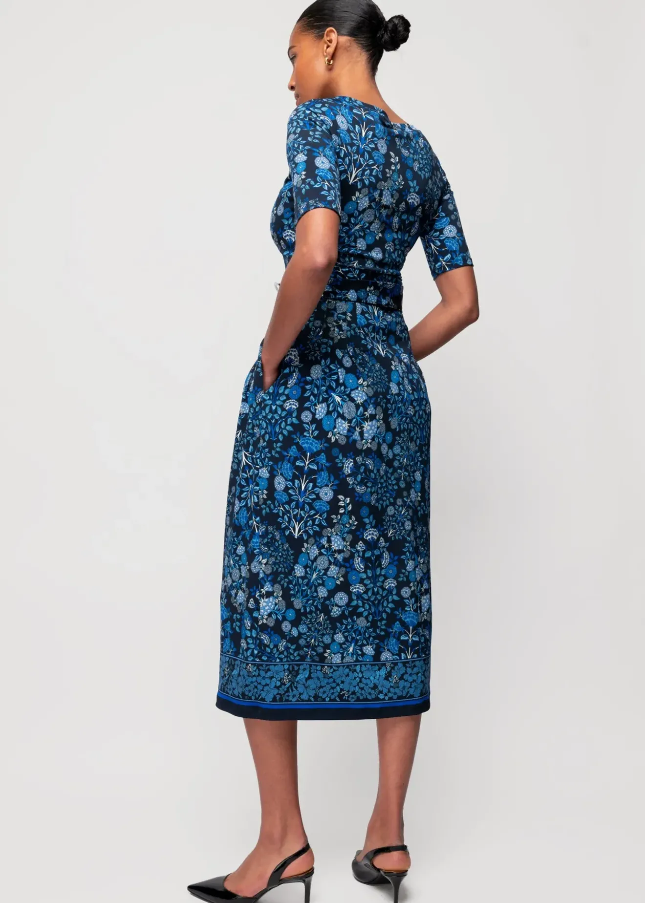 Vanilia Tricot Top Met Bloemen Lago / Classic Navy / Indigo Best